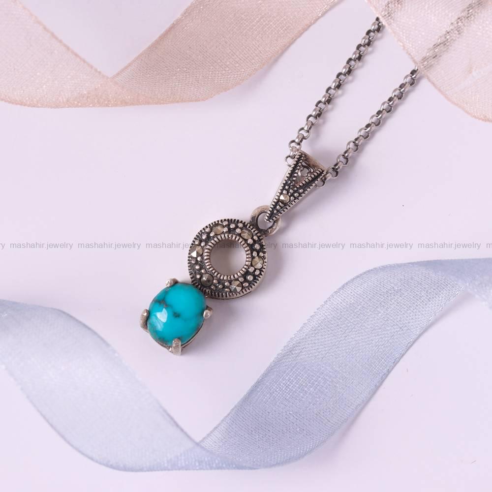 گردنبند فیروزه زنانه کد 5417