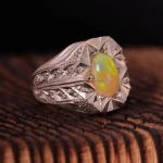 انگشتر اوپال مردانه کد 1537
