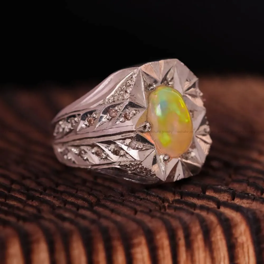انگشتر اوپال مردانه کد 1537