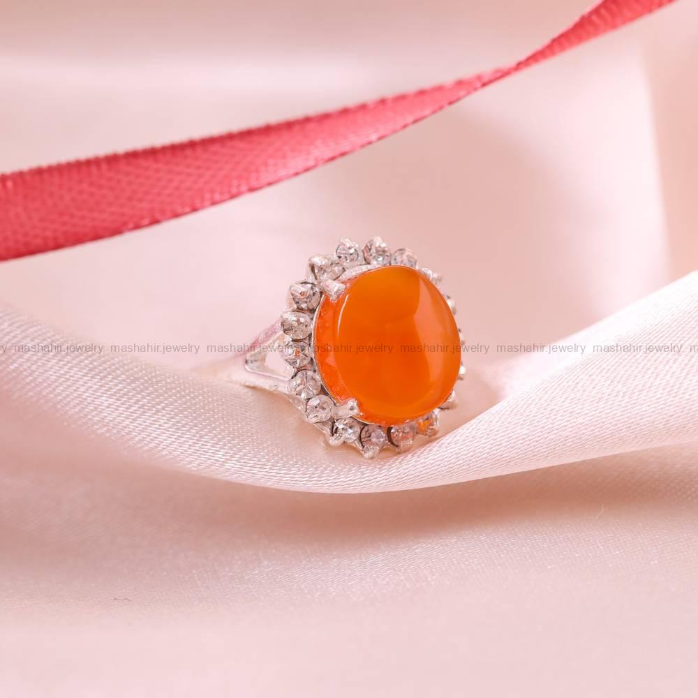 انگشتر عقیق یمن زنانه کد 5434