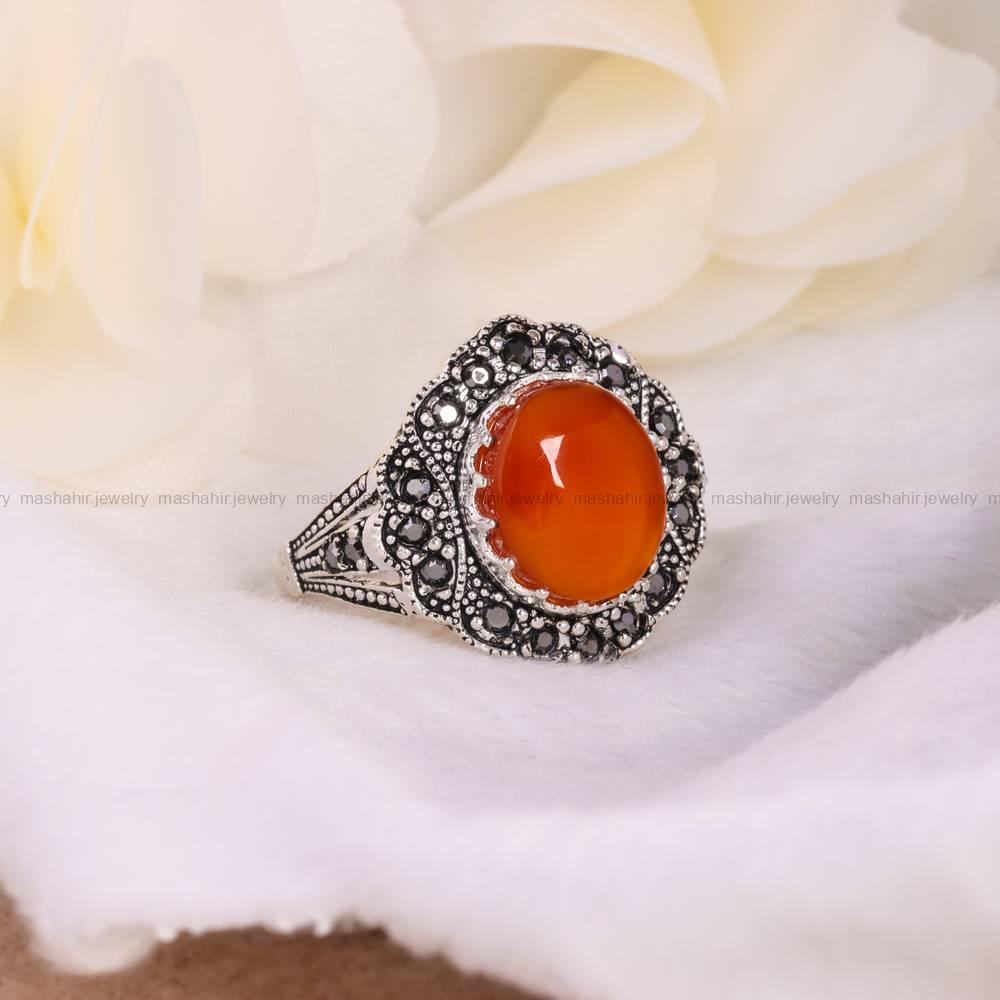 انگشتر عقیق یمن زنانه کد 5454