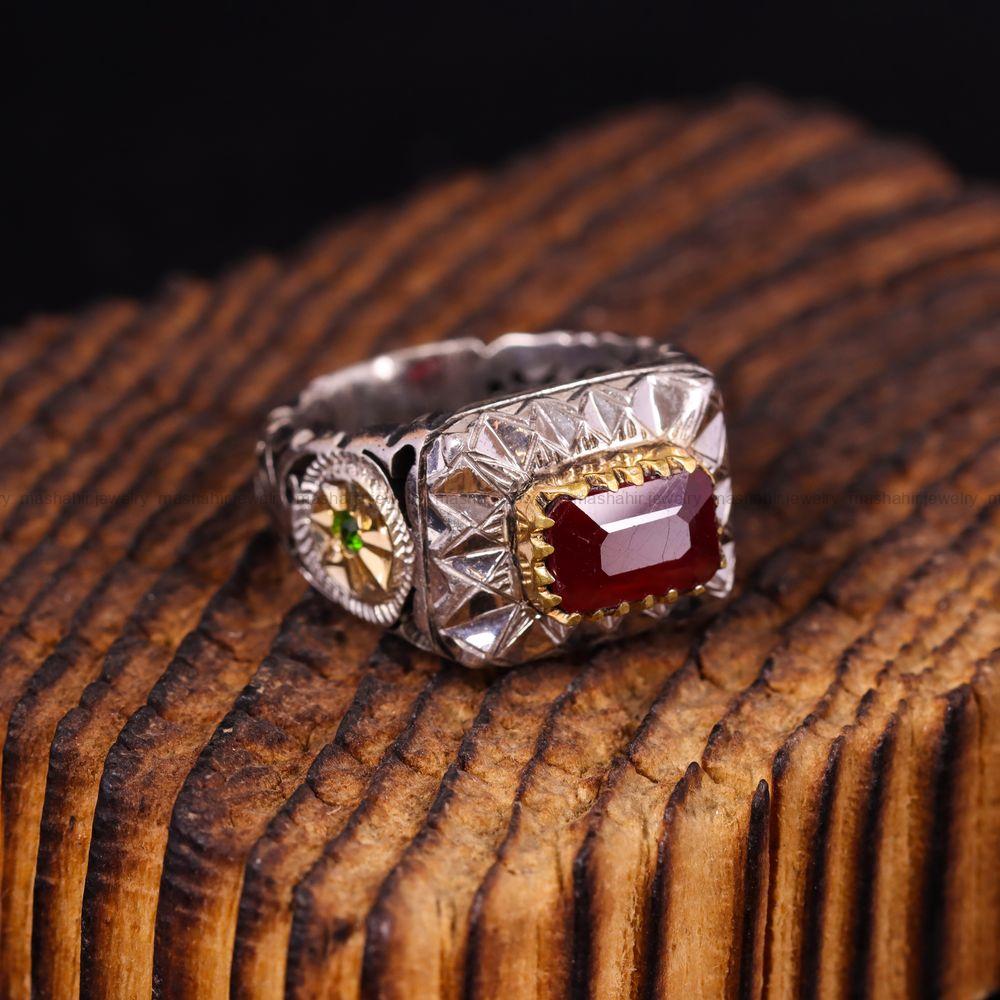 انگشتر یاقوت سرخ مردانه کد 3525