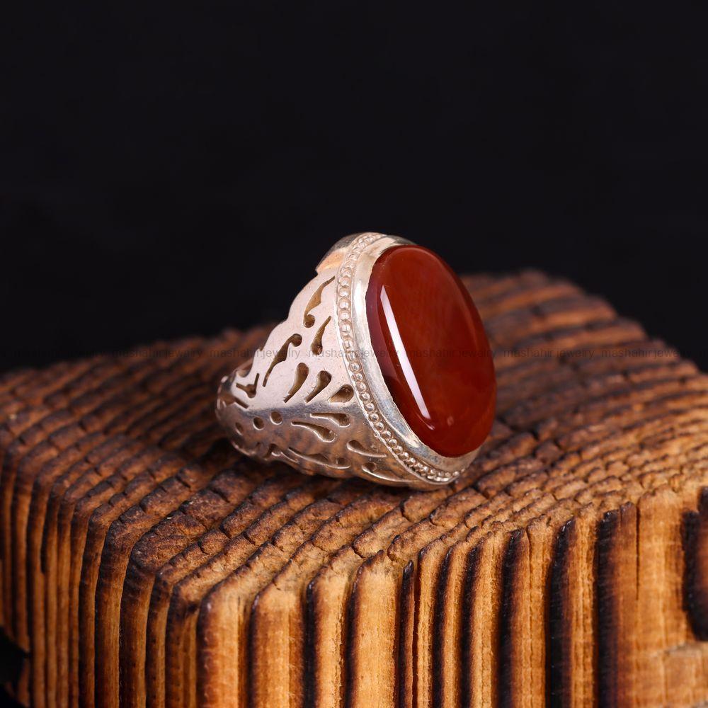 انگشتر عقیق یمن مردانه کد 3527