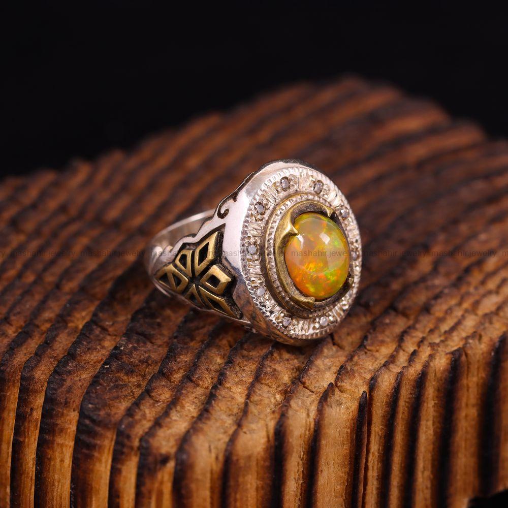 انگشتر اوپال مردانه کد 3528