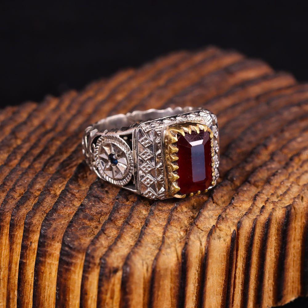 انگشتر یاقوت سرخ مردانه کد 3532