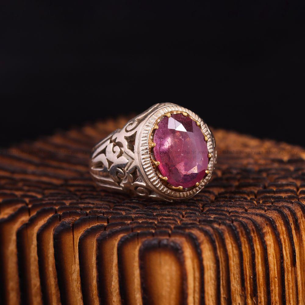 انگشتر یاقوت سرخ مردانه کد 3542