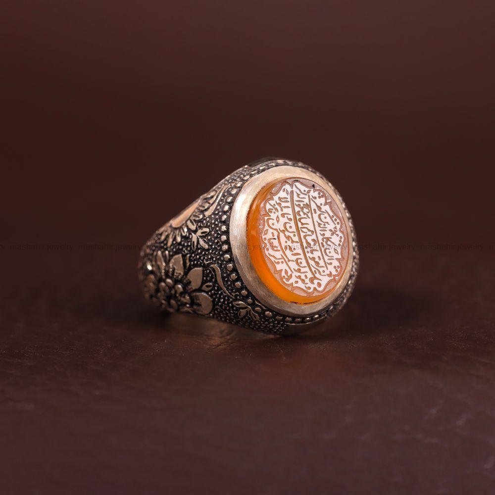 انگشتر عقیق یمن مردانه کد 3548
