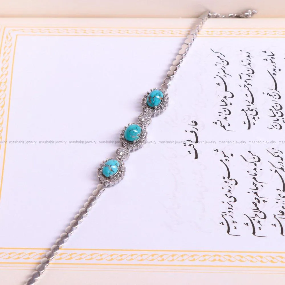 دستبند فیروزه زنانه کد 1556