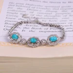 دستبند فیروزه زنانه کد 1557