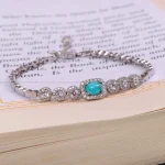 دستبند فیروزه زنانه کد 1558