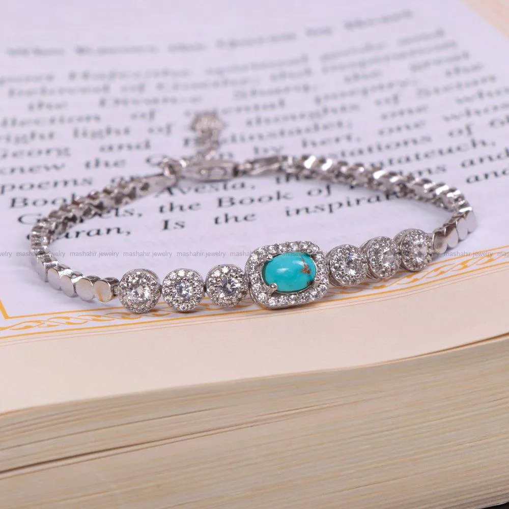 دستبند فیروزه زنانه کد 1558