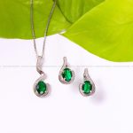 نیم ست طرح زمرد زنانه کد 3501