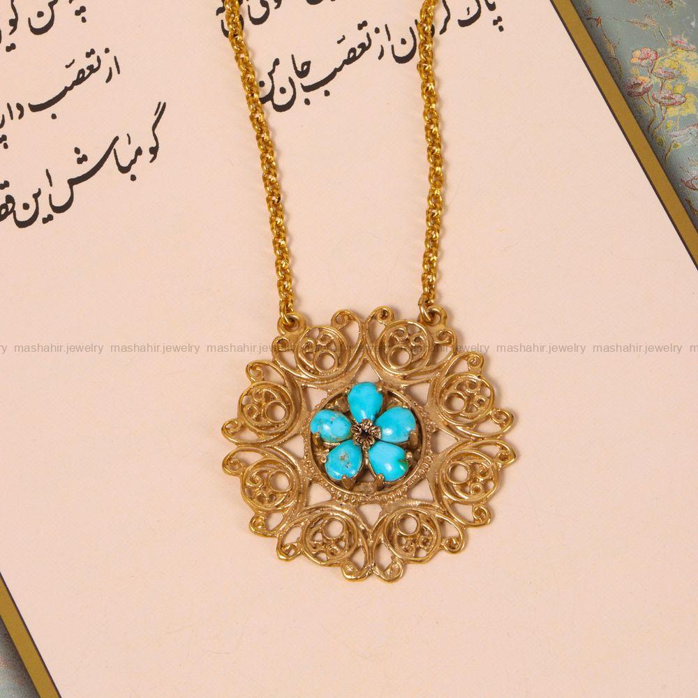 گردنبند فیروزه زنانه کد 3510