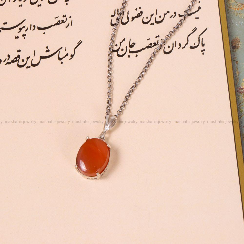 گردنبند عقیق زنانه کد 3520