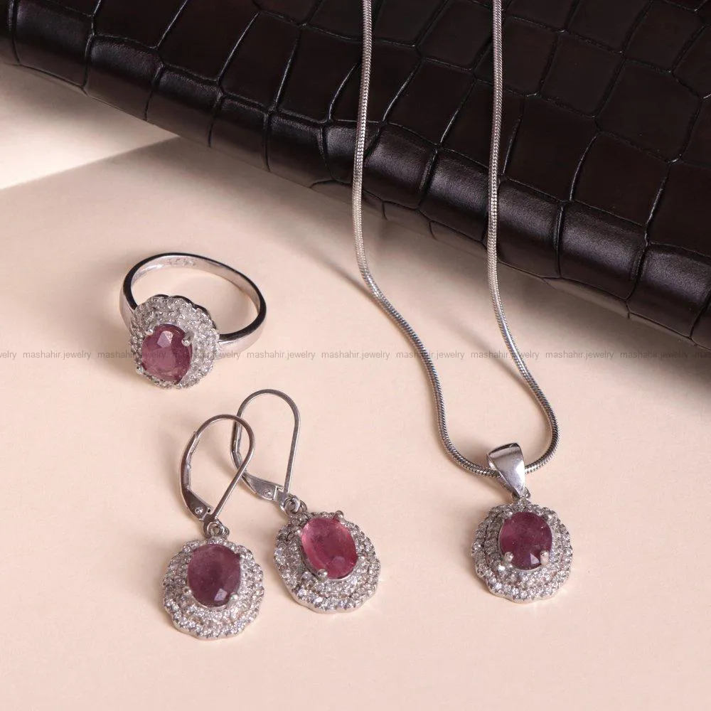 نیم ست یاقوت سرخ زنانه 1556