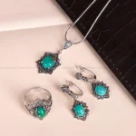 نیم ست فیروزه زنانه کد 1564