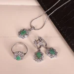 نیم ست زمرد زنانه کد 1566