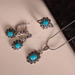 نیم ست فیروزه زنانه کد 1567