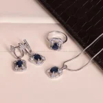 نیم ست یاقوت کبود زنانه کد 1568