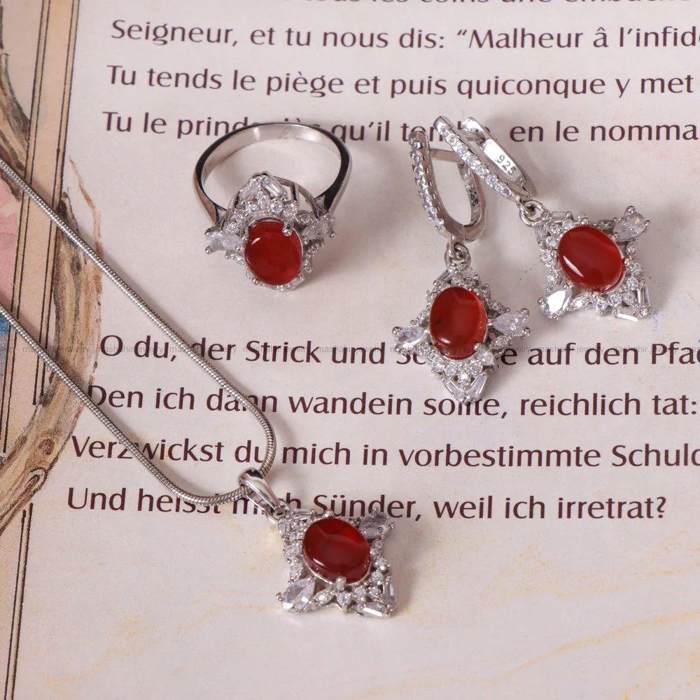 نیم ست عقیق زنانه کد 1571