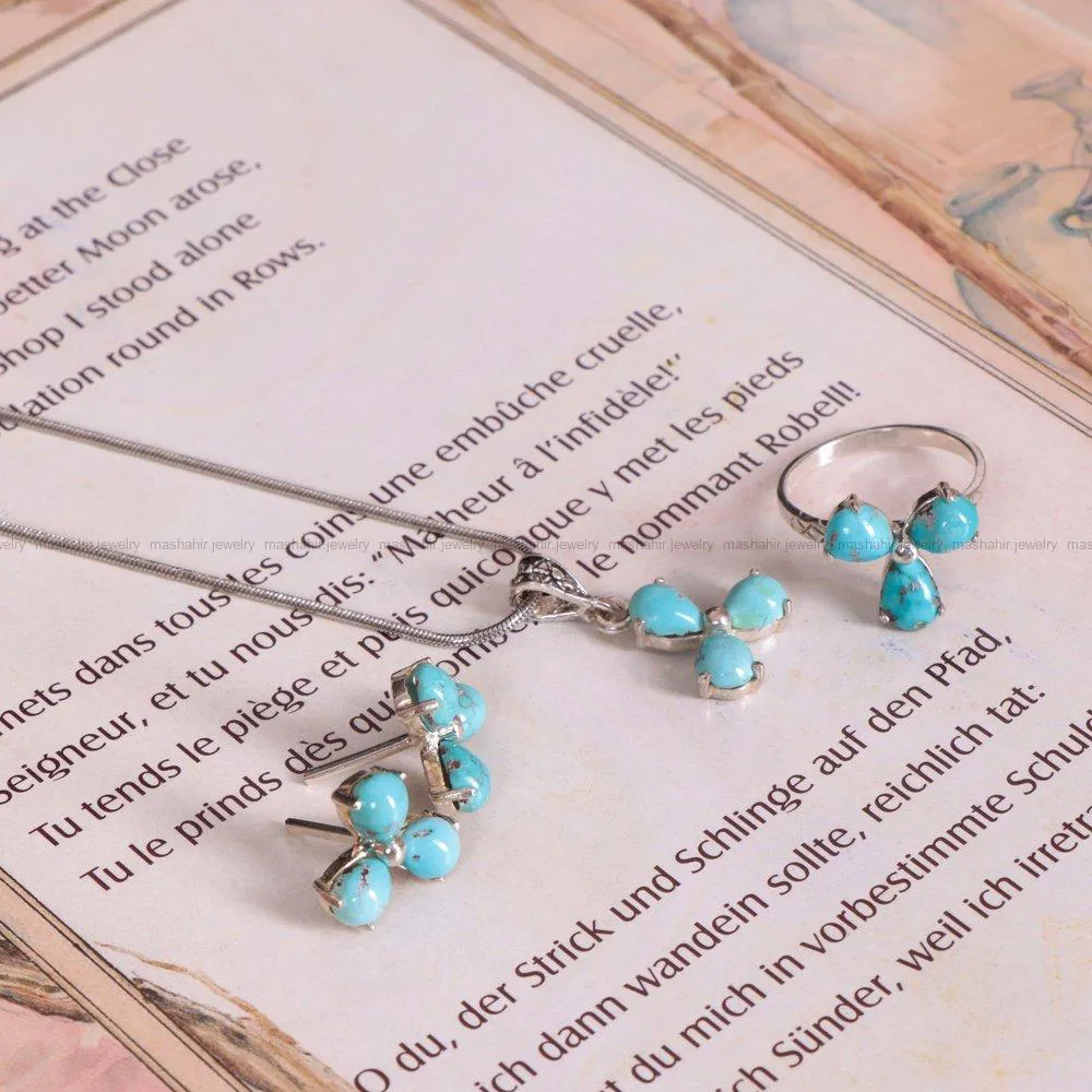 نیم ست فیروزه زنانه کد 1573