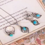 نیم ست فیروزه زنانه کد 1574