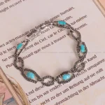 دستبند فیروزه زنانه کد 1614