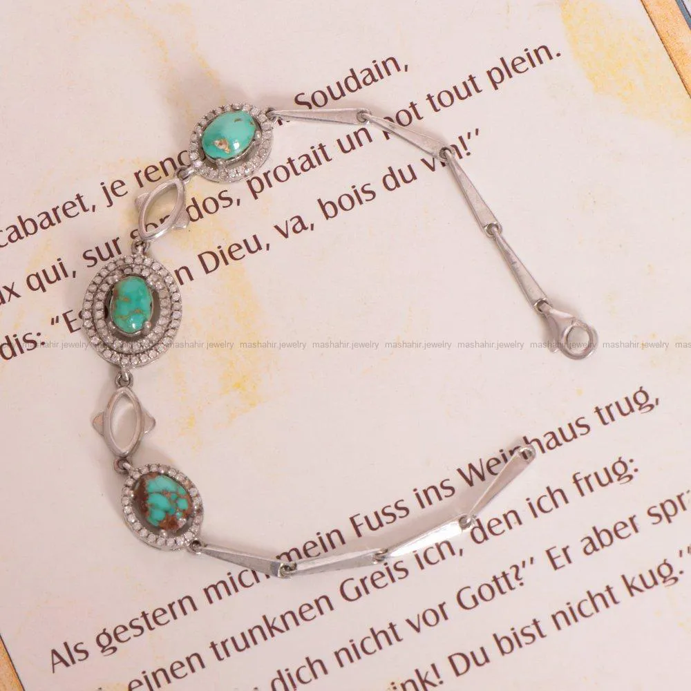 دستبند فیروزه زنانه کد 1616