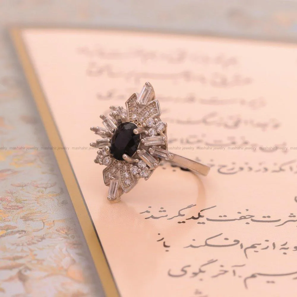 انگشتر یاقوت کبود زنانه کد 1689