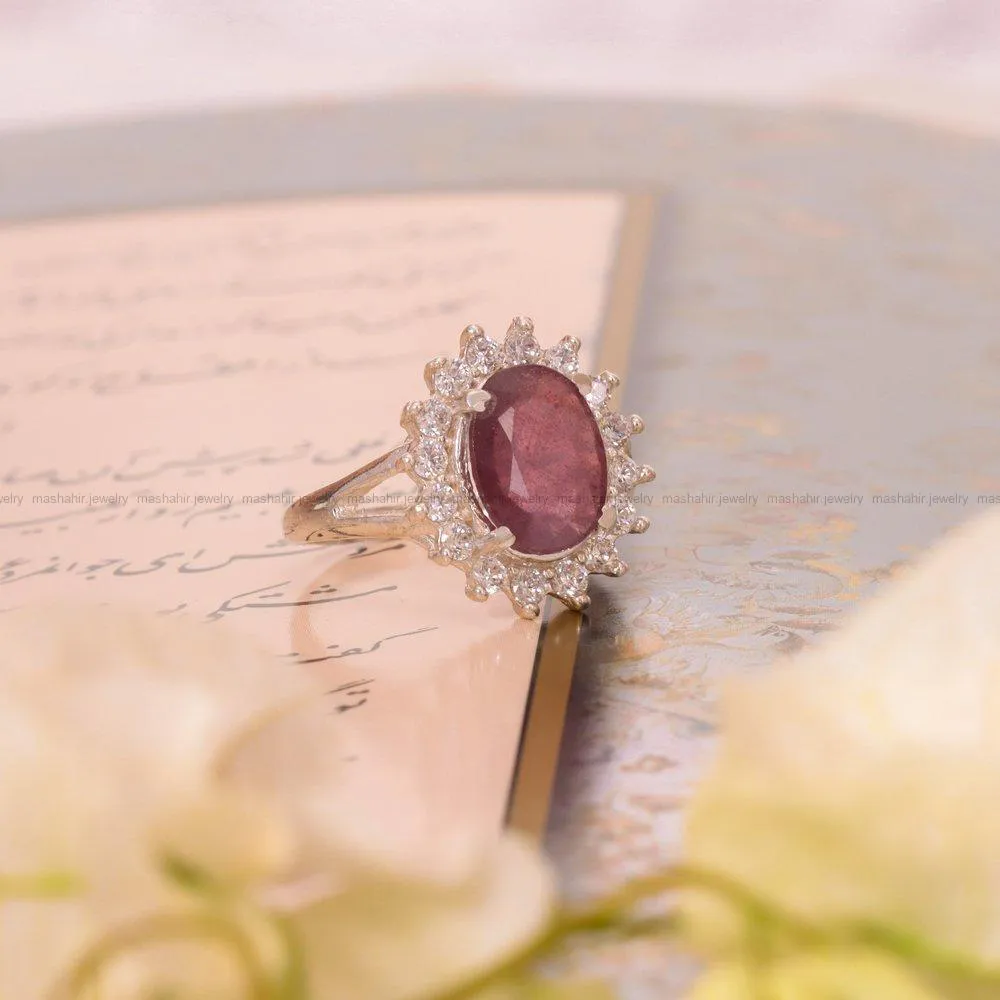 Women's red ruby ​​ring 1697