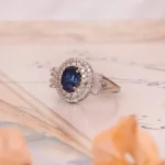 انگشتر یاقوت کبود زنانه کد 1702