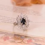 انگشتر یاقوت کبود زنانه کد 1706