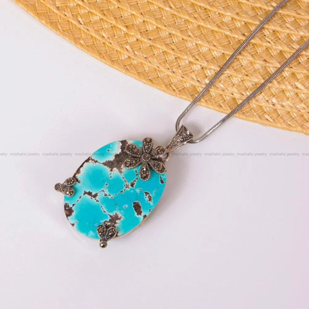 گردنبند فیروزه زنانه کد 1730