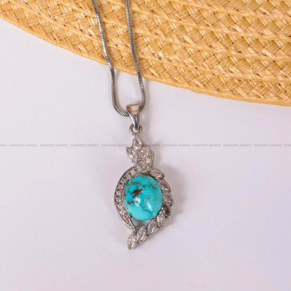 گردنبند فیروزه زنانه کد 1731