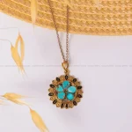 گردنبند فیروزه زنانه کد 1734