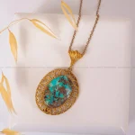 گردنبند فیروزه زنانه کد 1736