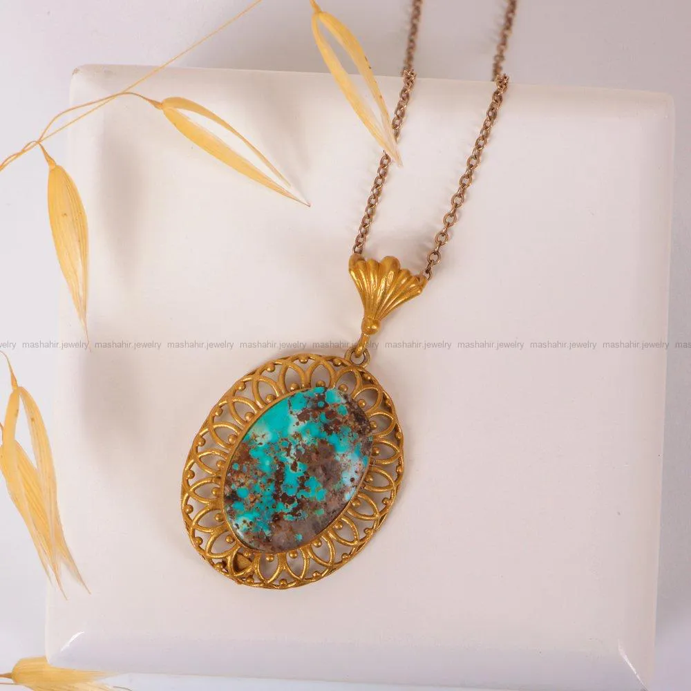 گردنبند فیروزه زنانه کد 1736