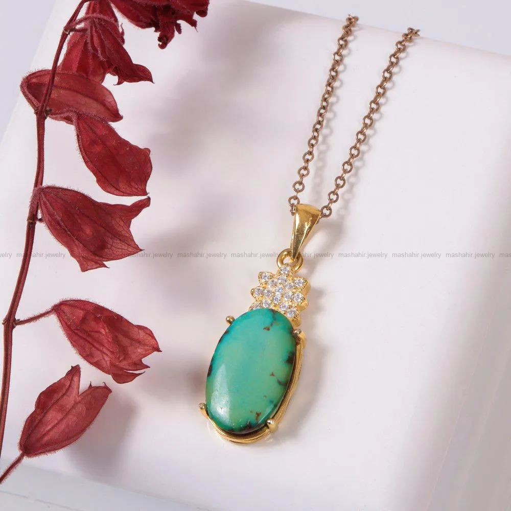گردنبند فیروزه زنانه کد 1737