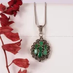 گردنبند زمرد زنانه کد 1738