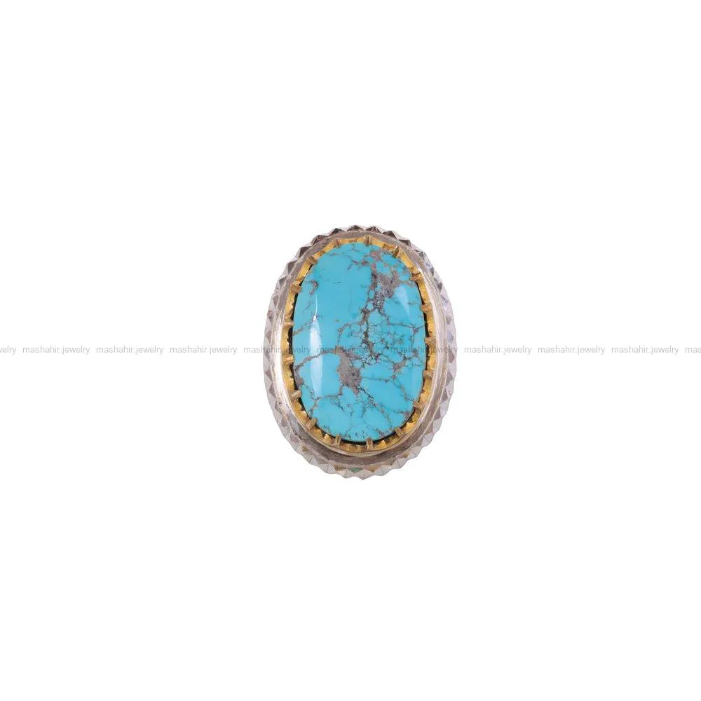 انگشتر فیروزه شجری مردانه کد 1796
