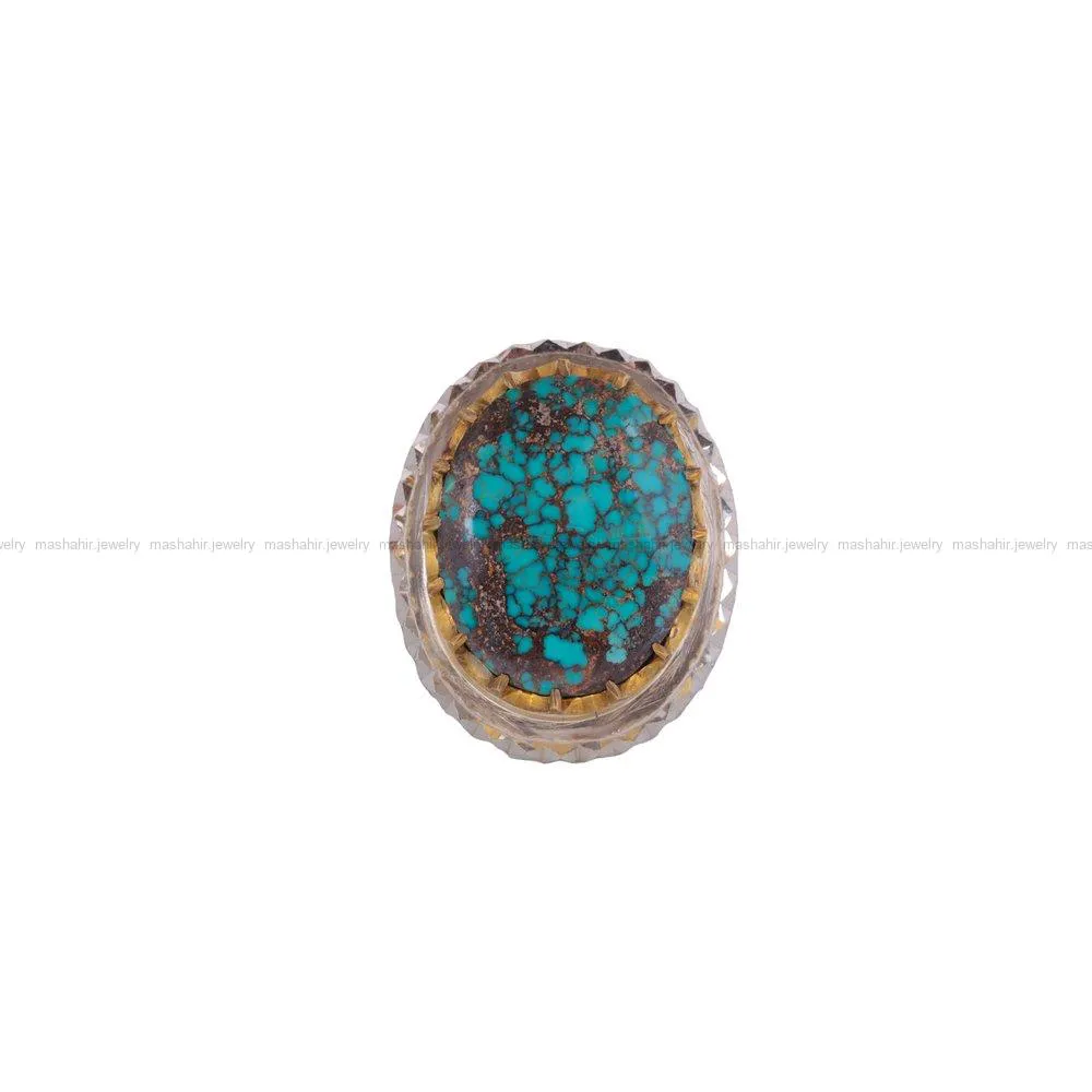 انگشتر فیروزه شجری مردانه کد 1815