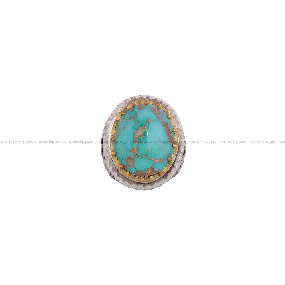 انگشتر فیروزه شجری مردانه کد 1816