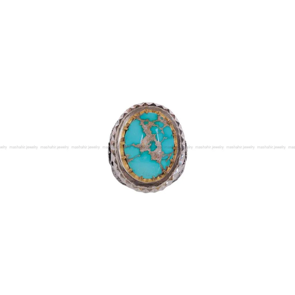 انگشتر فیروزه شجری مردانه کد 3815