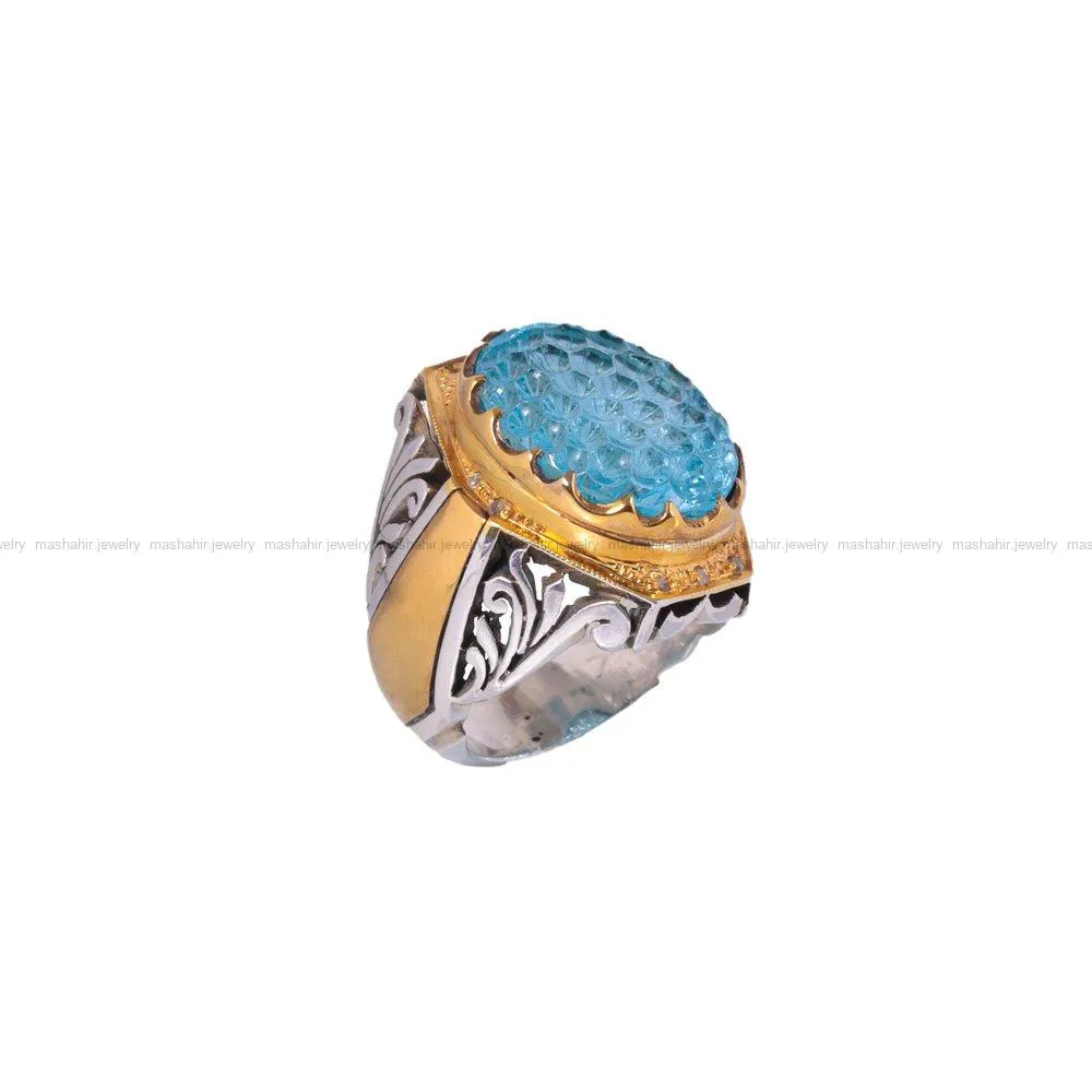 انگشتر فیروزه شجری مردانه کد 3825