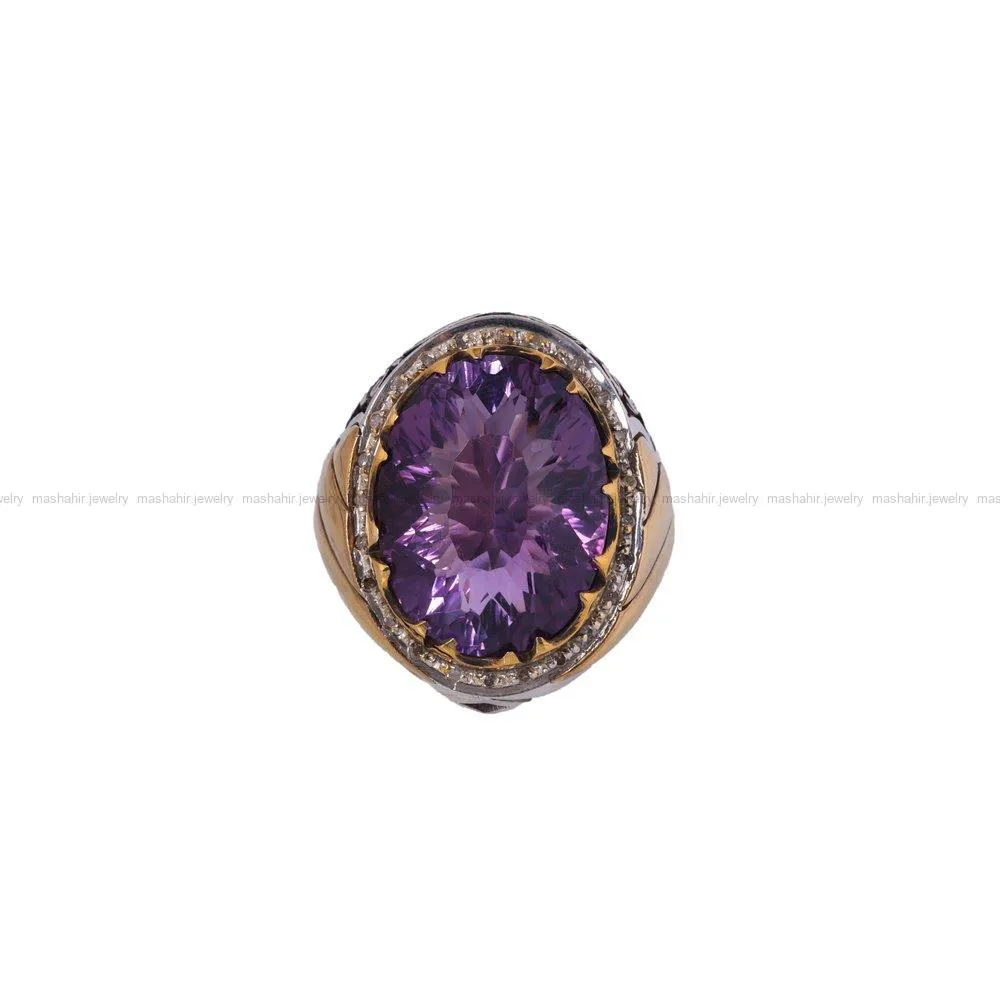 انگشتر آمیتیست مردانه کد 1775