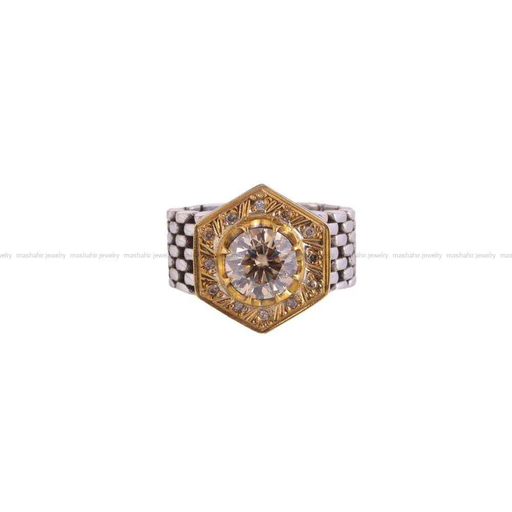 انگشتر موزانایت مردانه کد 1780