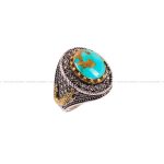 انگشتر فیروزه شجری مردانه کد 3846