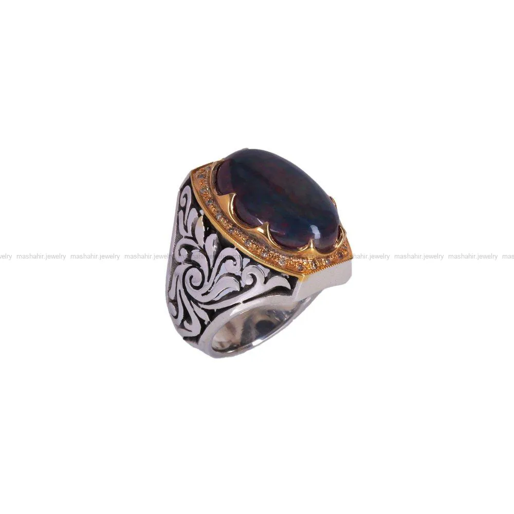 انگشتر فیروزه شجری مردانه کد 3847