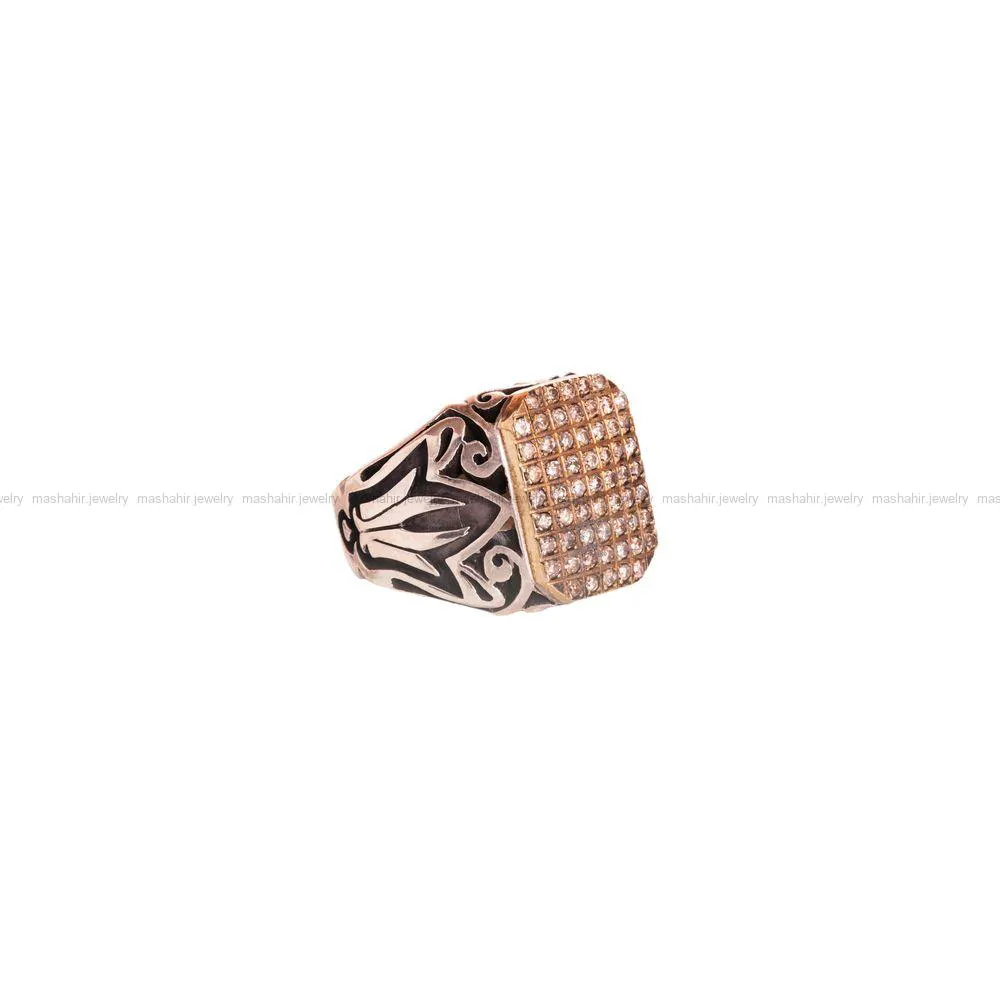 انگشتر صفحه برلیان مردانه کد 846