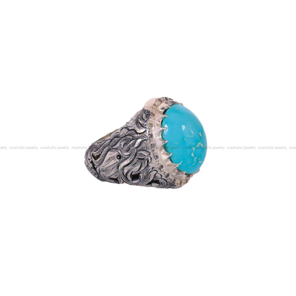 انگشتر فیروزه شجری مردانه کد 3777